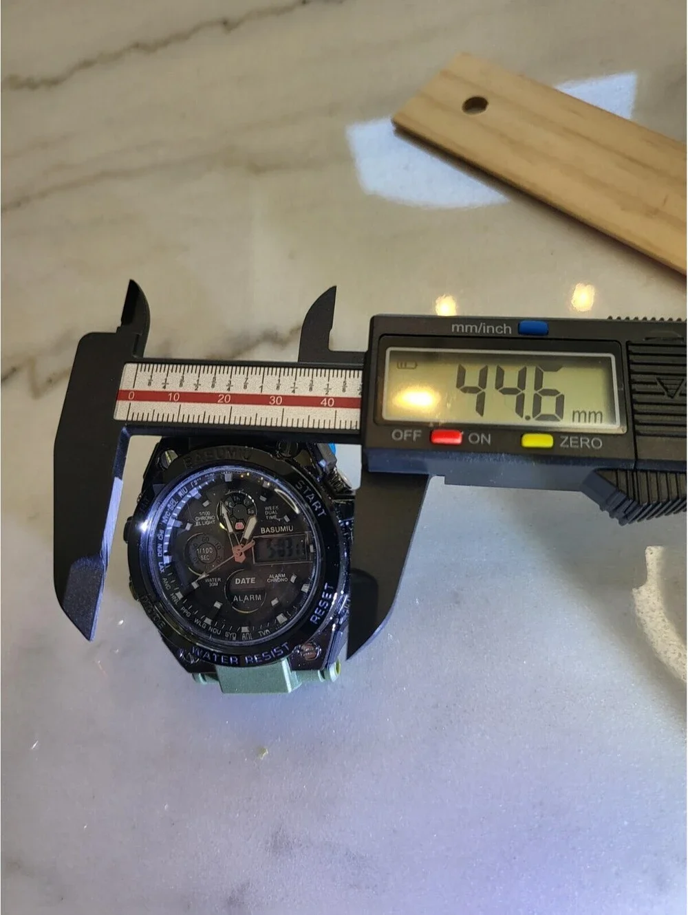 Basumiu Men's Digital Watch Tactical Military GLOWS! Dual Display NWT 8.75